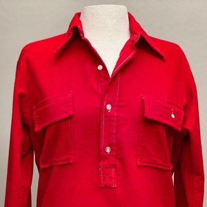 Corduroy Henley Top Women's Medium - Vintage